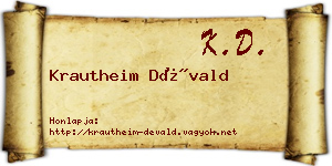 Krautheim Dévald névjegykártya